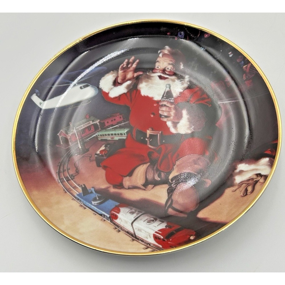 1994 Coca-Cola Collector Plate "A Coke‎ and A Smile" Santa Franklin Mint HA9093